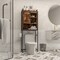 Over-the-Toilet Storage Cabinet with Adjustable Shelves and Barn Door